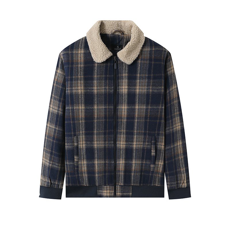 Mens Plaid Bomber Jacket