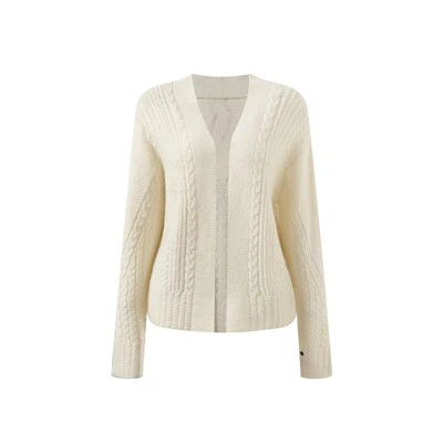 Cremefarbener Strick-Cardigan für Damen